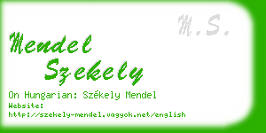 mendel szekely business card